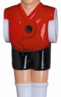 11 figurines de football Charlsten pour bâtons de football 16 mm rouge/noir