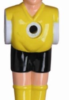 11 figurines de football Charlsten pour bâtons de football 16 mm jaune/noir