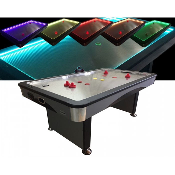 Table de air hockey Charlsten avec effets multi LED 7 pieds