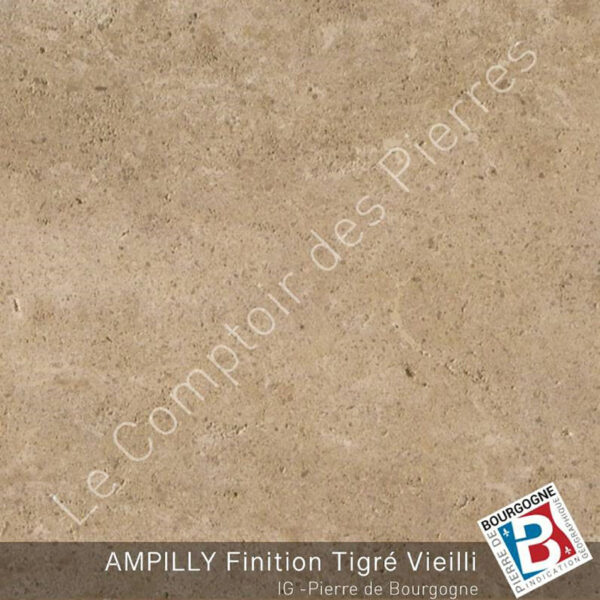 Plateau de table en pierre Carré - 80 x 80 x 3 - Ampilly Tigré Vieilli - COMPTOIR DES PIERRES – Image 2