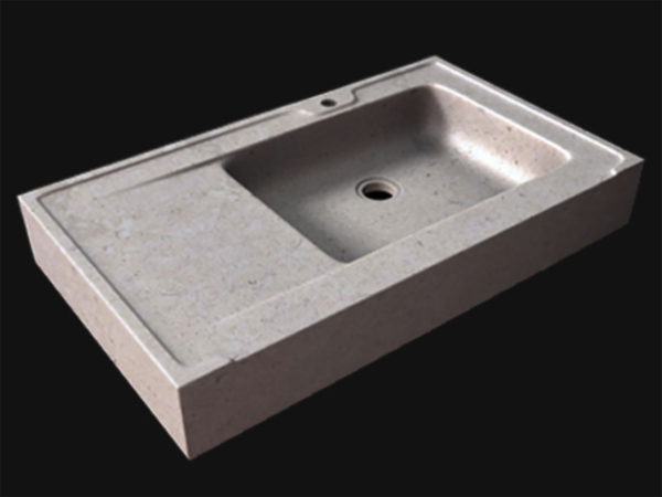 Evier en pierre Bastide 1 bac - 150 x 60 x 18 - Bleu de Lignières Adouci - COMPTOIR DES PIERRES – Image 3
