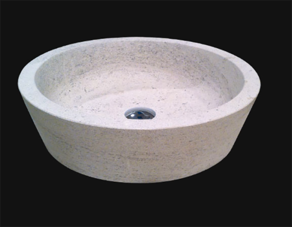 Vasque à poser en pierre - Pommard - 30 x 30 x 10 - Charmot Doré Adouci - COMPTOIR DES PIERRES – Image 3