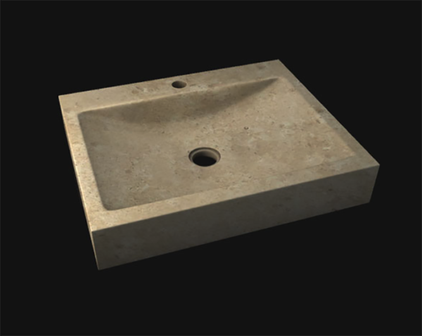 Vasque en pierre naturelle Goult - 70 x 50 x 10 - Bleu de Lignières Adouci - COMPTOIR DES PIERRES – Image 3