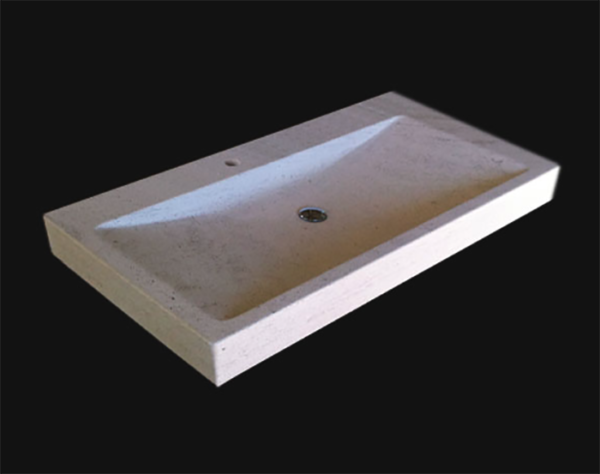 Vasque en pierre naturelle Goult - 140 x 50 x 10 - Bleu de Lignières Adouci - COMPTOIR DES PIERRES – Image 3