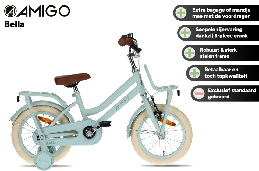 Children bikes Bella 12 Pouces 21 cm Fille Frein à rétropédalage Vert - AMIGO – Image 16