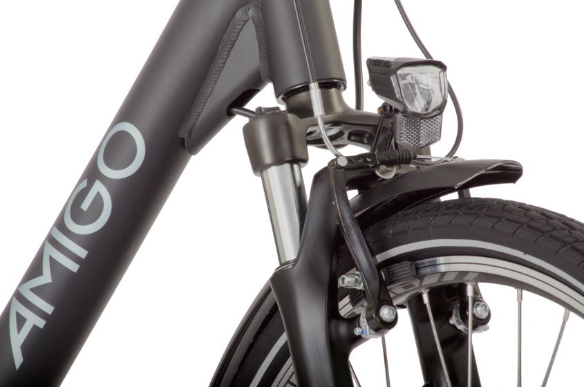 Vélos de ville électriques E-Altura D2 28 Pouces 49 cm Femme 7SP V-Brake Noir mat - AMIGO – Image 19