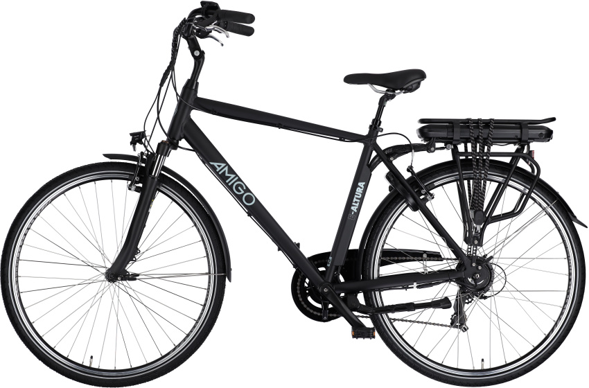 Vélos de ville électriques E-Altura D2 28 Pouces 53 cm Homme 7SP V-Brake Noir mat - AMIGO – Image 16