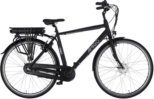 Vélos de ville électriques E-Faro S1 28 Pouces 53 cm Homme 3SP V-Brake Noir mat - AMIGO – Image 9