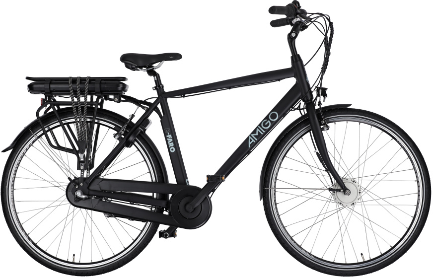 Vélos de ville électriques E-Faro S1 28 Pouces 53 cm Homme 3SP V-Brake Noir mat - AMIGO – Image 8