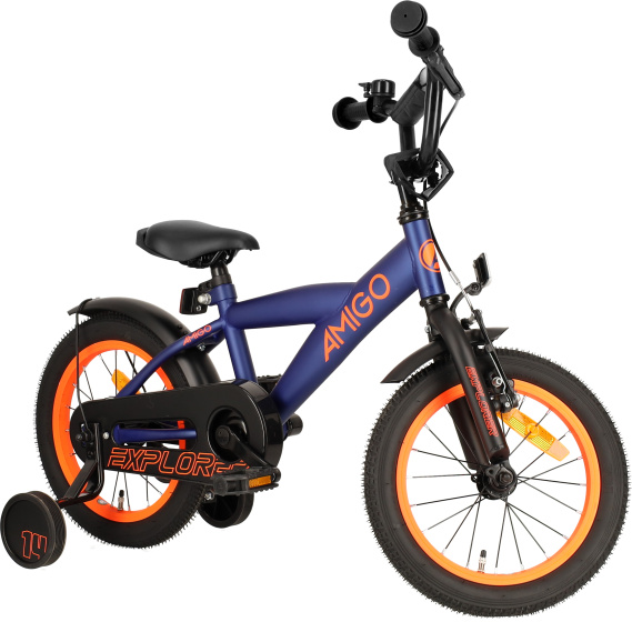 Children bikes Explorer 14 Pouces 21,5 cm Garçon Frein à rétropédalage Bleu/Orange - AMIGO – Image 19