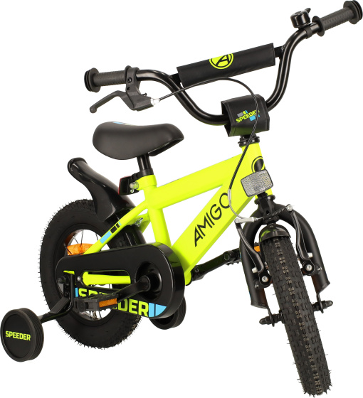 Children bikes Speeder 12 Pouces 21,5 cm Garçon Frein à rétropédalage Jaune/Noir - AMIGO – Image 18