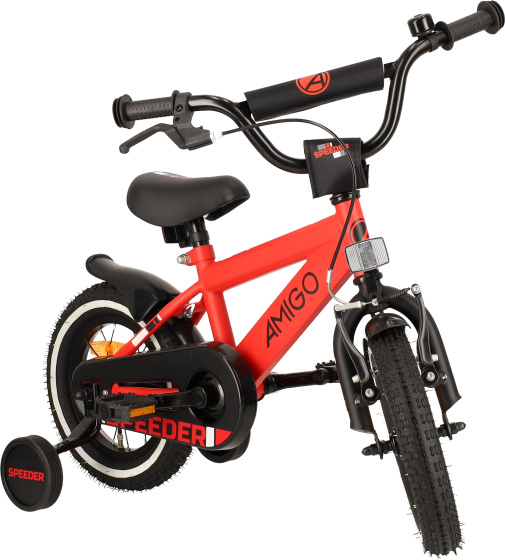 Children bikes Speeder 12 Pouces 21,5 cm Garçon Frein à rétropédalage Rouge/Noir - AMIGO – Image 18
