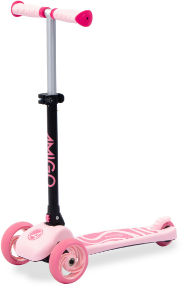 Children's scooters Twister trottinette pliable à 3 roues pour enfants avec frein à pied rose - AMIGO – Image 9