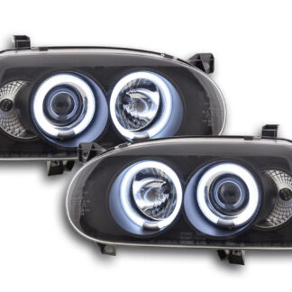 Phares Angel Eyes CCFL VW Golf 3 92-98 noir -