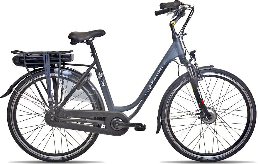 Vélos de ville électriques E-City+ 28 Pouces 54 cm Femme 7SP Rollerbrakes Anthracite - Avalon – Image 16