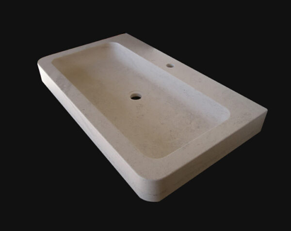 Vasque en pierre Grignan - 100 x 50 x 8 - Charmot Clair Adouci - COMPTOIR DES PIERRES – Image 3