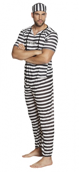 Habillage Costume de prisonnier Hommes Noir/Blanc taille 50/52/54 - Boland – Image 11
