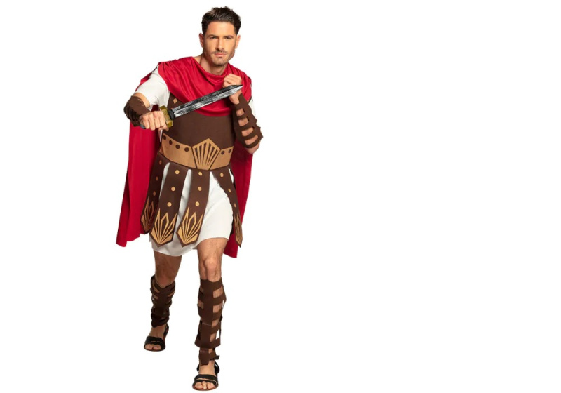 Habillage Costume de gladiateur Hommes Marron/Rouge taille 50/52/54 - Boland – Image 9