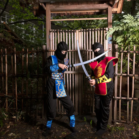 Habillage Costume de Maître Ninja Garçons 7 - 9 ans Noir/Rouge taille 128-140 - Boland – Image 11