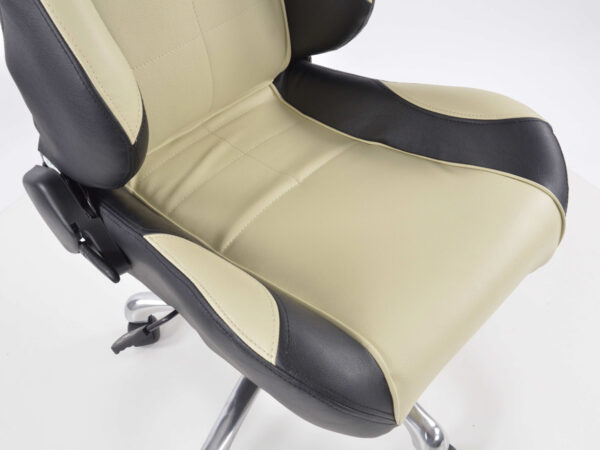 FK siège de sport chaise de bureau pivotante Baltimore noir / beige chaise de direction chaise de bureau chaise de bureau - – Image 4