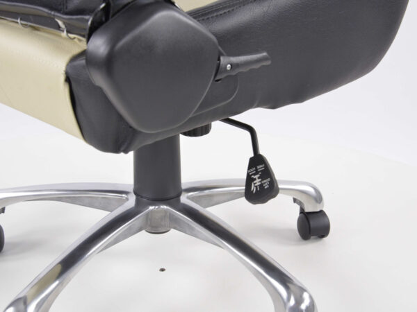FK siège de sport chaise de bureau pivotante Baltimore noir / beige chaise de direction chaise de bureau chaise de bureau - – Image 6