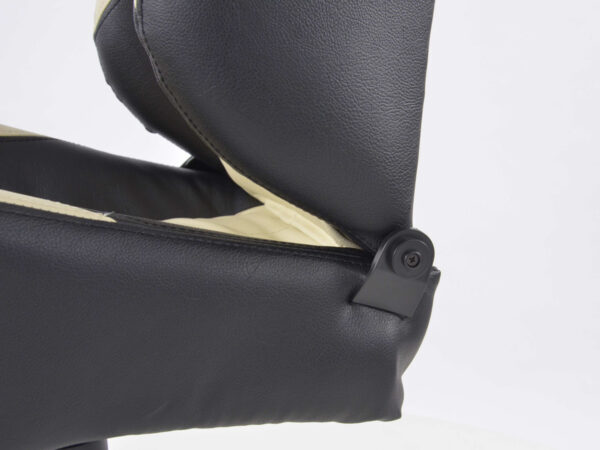 FK siège de sport chaise de bureau pivotante Baltimore noir / beige chaise de direction chaise de bureau chaise de bureau - – Image 7