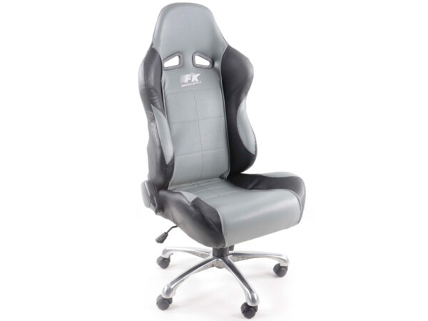 FK siège de sport chaise de bureau pivotante Baltimore noir / gris chaise de direction chaise de bureau pivotante -