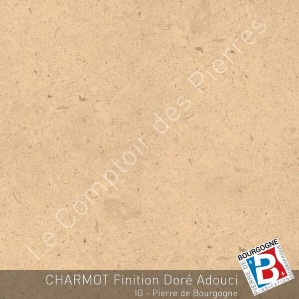 Plateau de table rond - 130 x 130 x 3 - Charmot Doré Adouci - COMPTOIR DES PIERRES – Image 2