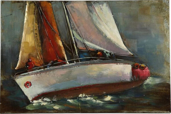 Paintings Peinture de bateau 90 x 60 cm Acier Marron/Orange - Hi-point – Image 4