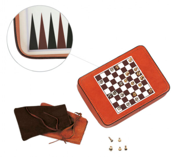 Jeux de voyage set de jeux de voyage 28 x 24 cm 5 pièces brun/blanc - Dal Negro – Image 6