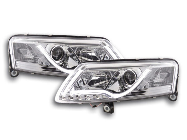 Phare Daylight à LED DRL look Audi A6 type 4F 04-08 chromé pour conduite à droite -