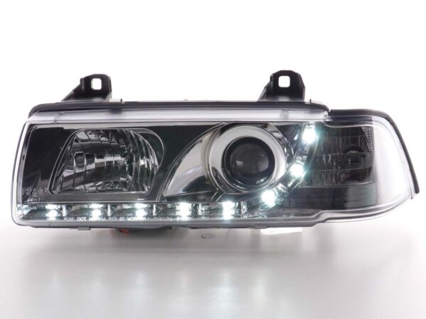 Phares Daylight Feux de jour à LED BMW Série 3 E36 Coupé / Cabrio 92-98 chromé pour conduite à droite - – Image 2