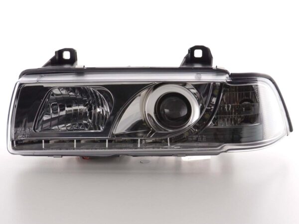 Phares Daylight Feux de jour à LED BMW Série 3 E36 Coupé / Cabrio 92-98 chromé pour conduite à droite - – Image 4