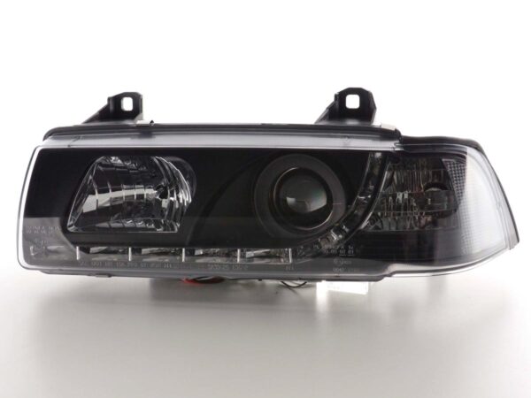 Phare de jour Feux de jour à LED BMW Série 3 E36 Coupé / Cabrio 92-98 noir pour conduite à droite - – Image 4