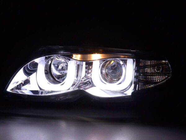 Phare Daylight LED look DRL BMW Série 3 E46 Limo / Touring 02-05 chrome pour conduite à droite - – Image 3