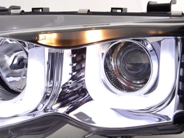 Phare Daylight LED look DRL BMW Série 3 E46 Limo / Touring 02-05 chrome pour conduite à droite - – Image 5