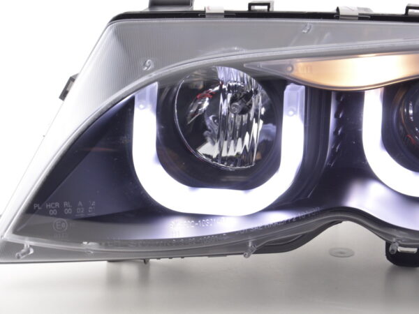 Phares Angel Eye BMW Série 3 E46 Limo / Touring 02-05 noir pour conduite à droite - – Image 4