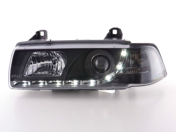 Phares Daylight Feux de jour à LED BMW Série 3 E36 berline 92-98 noir - – Image 2