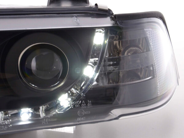 Phares Daylight Feux de jour à LED BMW Série 3 E36 berline 92-98 noir - – Image 5
