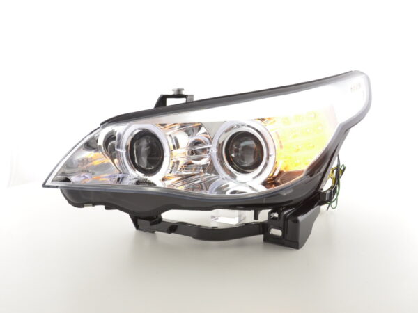 Phare avant xenon angel eyes LED BMW Série 5 E60 / E61 05-08 chrome pour conduite à droite - – Image 2