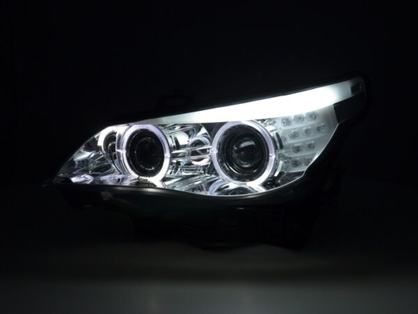 Phare avant xenon angel eyes LED BMW Série 5 E60 / E61 05-08 chrome pour conduite à droite - – Image 3