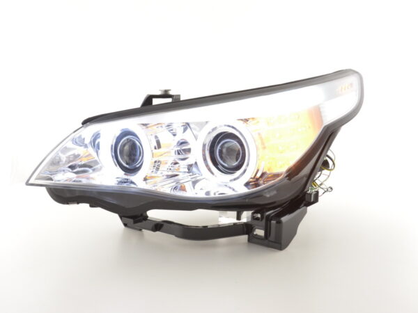 Phares xenon angel eyes CCFL BMW Série 5 E60 / E61 05-08 chrome - – Image 2