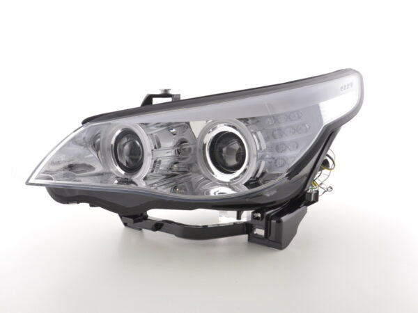 Phares xenon angel eyes CCFL BMW Série 5 E60 / E61 05-08 chrome - – Image 5