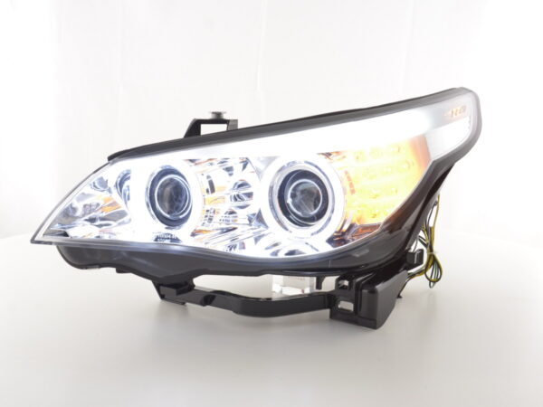 Phare avant xenon angel eyes CCFL BMW Série 5 E60 / E61 05-08 chrome pour conduite à droite - – Image 2