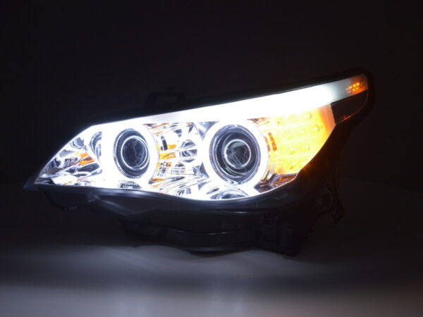 Phare avant xenon angel eyes CCFL BMW Série 5 E60 / E61 05-08 chrome pour conduite à droite - – Image 4