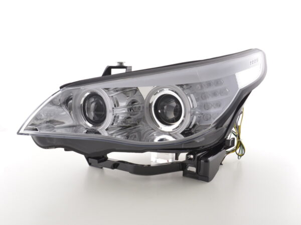 Phare avant xenon angel eyes CCFL BMW Série 5 E60 / E61 05-08 chrome pour conduite à droite - – Image 5