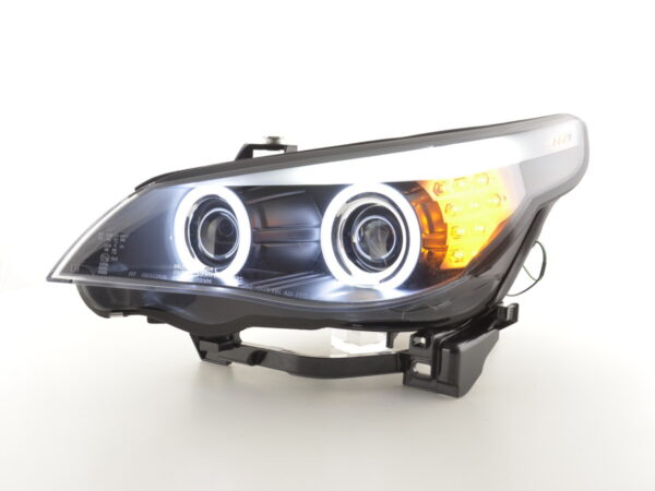 Phare avant Xenon Angel Eyes CCFL BMW Série 5 E60 / E61 05-08 noir pour conduite à droite - – Image 2