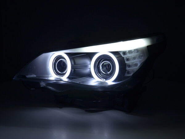 Phare avant Xenon Angel Eyes CCFL BMW Série 5 E60 / E61 05-08 noir pour conduite à droite - – Image 3
