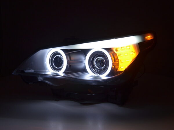 Phare avant Xenon Angel Eyes CCFL BMW Série 5 E60 / E61 05-08 noir pour conduite à droite - – Image 4