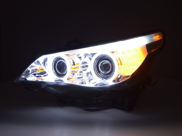 Phares avant xenon angel eyes CCFL BMW 5er E60 / E61 03-04 chrome - – Image 4